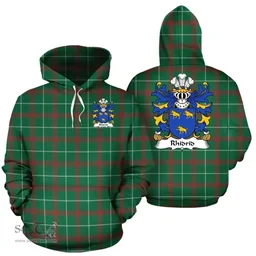 ScotsTee Shop Welsh Rhidrid (AB YNYR, AP JONAS AP GRONWY) Coat of Arms Family Crest Wales Hoodie Welsh National Tartan Hoodie