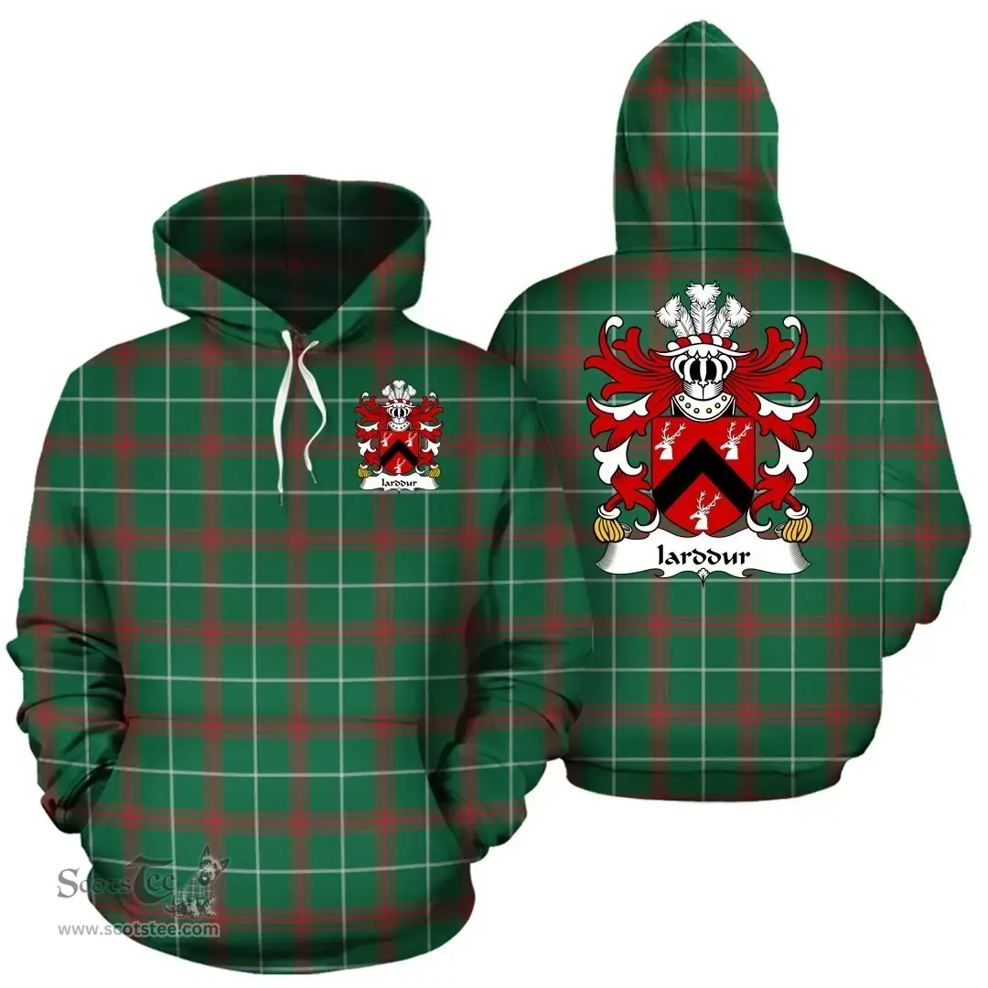 ScotsTee Shop Welsh Iarddur (AP CYNDDELW) Coat of Arms Family Crest Wales Hoodie Welsh National Tartan Hoodie