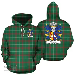 ScotsTee Shop Welsh Young (Bishop of St. Davids) Coat of Arms Family Crest Wales Hoodie Welsh National Tartan Hoodie