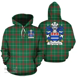 ScotsTee Shop Welsh Winstanley (of St. Dogmaels, Pembrokeshire) Coat of Arms Family Crest Wales Hoodie Welsh National Tartan Hoodie