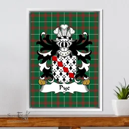 ScotsTee Shop Welsh Pye (of Herefordshire) Coat of Arms Family Crest Welsh National Tartan Framed Canvas Print