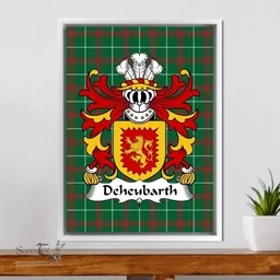 ScotsTee Shop Welsh Deheubarth (South Wales, Princes of) Coat of Arms Family Crest Welsh National Tartan Framed Canvas Print