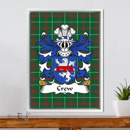ScotsTee Shop Welsh Crew (of Holt, Denbighshire) Coat of Arms Family Crest Welsh National Tartan Framed Canvas Print