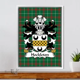 ScotsTee Shop Welsh Hockleton (of TreÕrgarreg, Church Stoke) Coat of Arms Family Crest Welsh National Tartan Framed Canvas Print