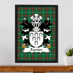 ScotsTee Shop Welsh Farrier (of Carmarthenshire) Coat of Arms Family Crest Welsh National Tartan Framed Canvas Print