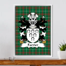 ScotsTee Shop Welsh Farrier (of Carmarthenshire) Coat of Arms Family Crest Welsh National Tartan Framed Canvas Print