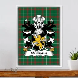 ScotsTee Shop Welsh Williams (lordship of Usk, Monmouthshire) Coat of Arms Family Crest Welsh National Tartan Framed Canvas Print