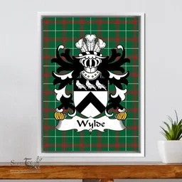ScotsTee Shop Welsh Wylde (or Wyld, of Denbighshire) Coat of Arms Family Crest Welsh National Tartan Framed Canvas Print