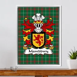 ScotsTee Shop Welsh Mawddwy (lords of) Coat of Arms Family Crest Welsh National Tartan Framed Canvas Print