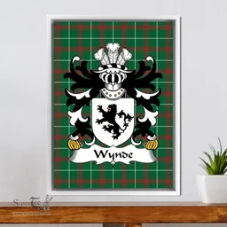 ScotsTee Shop Welsh Wynde (or Weind) Coat of Arms Family Crest Welsh National Tartan Framed Canvas Print
