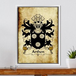 ScotsTee Shop Welsh Arthen (AP SEISYLL) Coat of Arms Family Crest Welsh Framed Canvas Print