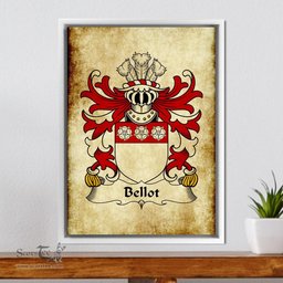 ScotsTee Shop Welsh Bellot (Burton, Denbighshire) Coat of Arms Family Crest Welsh Framed Canvas Print