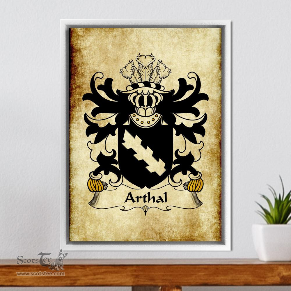 ScotsTee Shop Welsh Arthal (or Arthgal) Coat of Arms Family Crest Welsh Framed Canvas Print