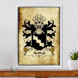 ScotsTee Shop Welsh Arthal (or Arthgal) Coat of Arms Family Crest Welsh Framed Canvas Print