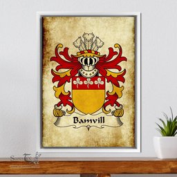ScotsTee Shop Welsh Bamvill (or Bambil) Coat of Arms Family Crest Welsh Framed Canvas Print