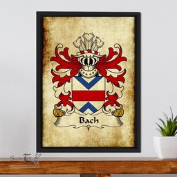 ScotsTee Shop Welsh Bach (AP GWAITHFOED) Coat of Arms Family Crest Welsh Framed Canvas Print