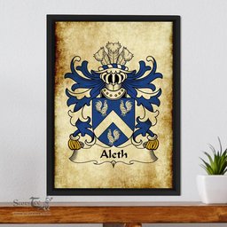 ScotsTee Shop Welsh Aleth (King of Dyfed) Coat of Arms Family Crest Welsh Framed Canvas Print