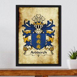 ScotsTee Shop Welsh Ardderch (AP MOR AP TEGERIN) Coat of Arms Family Crest Welsh Framed Canvas Print