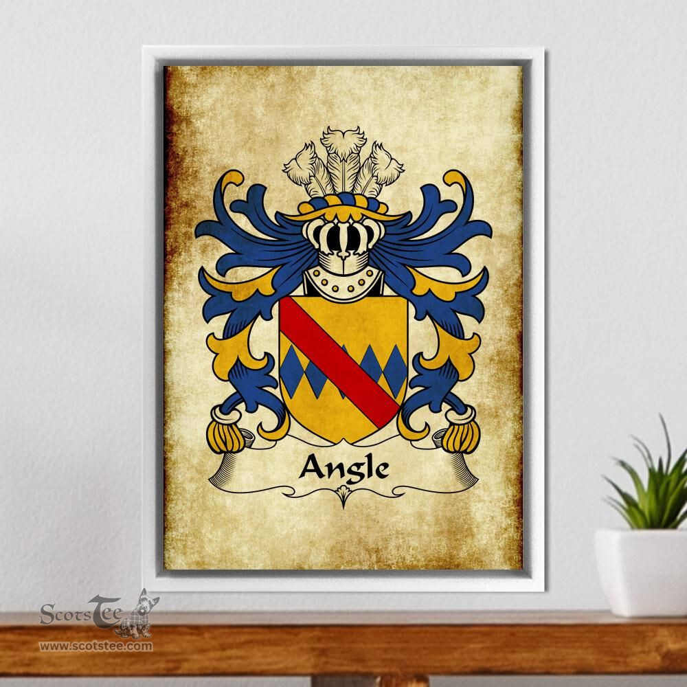 ScotsTee Shop Welsh Angle (Pembrokeshire) Coat of Arms Family Crest Welsh Framed Canvas Print