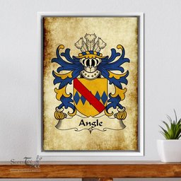 ScotsTee Shop Welsh Angle (Pembrokeshire) Coat of Arms Family Crest Welsh Framed Canvas Print