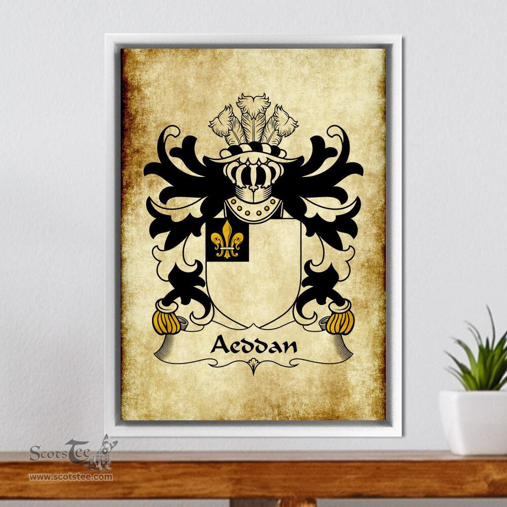 ScotsTee Shop Welsh Aeddan (AP SEYSSYLLT) Coat of Arms Family Crest Welsh Framed Canvas Print