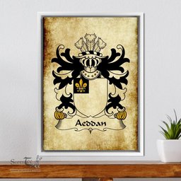 ScotsTee Shop Welsh Aeddan (AP SEYSSYLLT) Coat of Arms Family Crest Welsh Framed Canvas Print