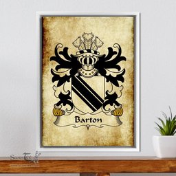 ScotsTee Shop Welsh Barton (Lords of Barton, Flint) Coat of Arms Family Crest Welsh Framed Canvas Print