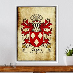 ScotsTee Shop Welsh Cogan (of Cogan, Glamorgan) Coat of Arms Family Crest Welsh Framed Canvas Print