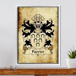 ScotsTee Shop Welsh Farrier (of Carmarthenshire) Coat of Arms Family Crest Welsh Framed Canvas Print