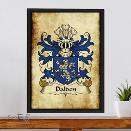 ScotsTee Shop Welsh Dalden (of Penarth, Glamorgan) Coat of Arms Family Crest Welsh Framed Canvas Print