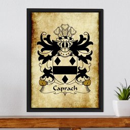 ScotsTee Shop Welsh Caprach (Lord of Trecaprach, Gwent) Coat of Arms Family Crest Welsh Framed Canvas Print