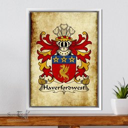 ScotsTee Shop Welsh Haverfordwest (priory of) Coat of Arms Family Crest Welsh Framed Canvas Print