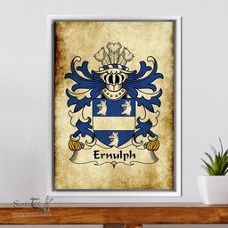 ScotsTee Shop Welsh Ernulph (of Brynbuga, Monmouthshire) Coat of Arms Family Crest Welsh Framed Canvas Print
