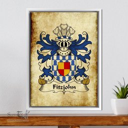ScotsTee Shop Welsh Fitzjohn Coat of Arms Family Crest Welsh Framed Canvas Print