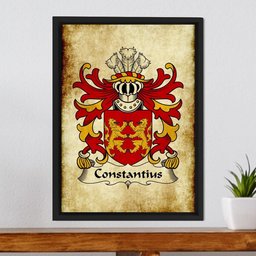 ScotsTee Shop Welsh Constantius (or Constantine) Coat of Arms Family Crest Welsh Framed Canvas Print