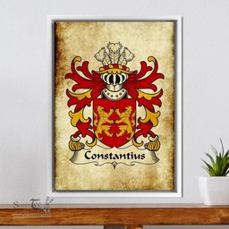 ScotsTee Shop Welsh Constantius (or Constantine) Coat of Arms Family Crest Welsh Framed Canvas Print