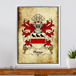 ScotsTee Shop Welsh Haya (lord Robert of Hay, Monmouth) Coat of Arms Family Crest Welsh Framed Canvas Print