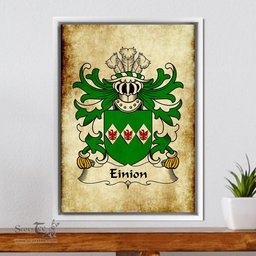 ScotsTee Shop Welsh Einion (AP CARADOG) Coat of Arms Family Crest Welsh Framed Canvas Print