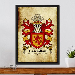 ScotsTee Shop Welsh Caswallon Coat of Arms Family Crest Welsh Framed Canvas Print
