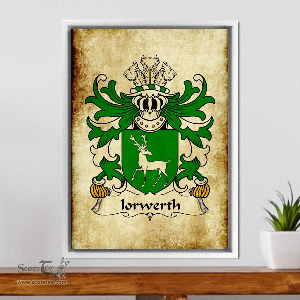 ScotsTee Shop Welsh Iorwerth (AP DAFYDD) Coat of Arms Family Crest Welsh Framed Canvas Print