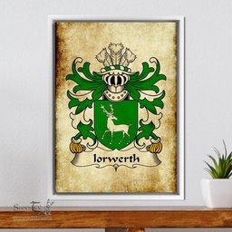 ScotsTee Shop Welsh Iorwerth (AP DAFYDD) Coat of Arms Family Crest Welsh Framed Canvas Print