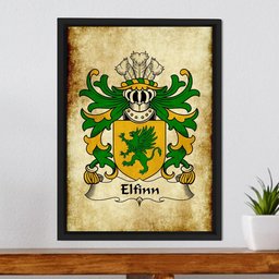 ScotsTee Shop Welsh Elfinn (AP GWYDDNO) Coat of Arms Family Crest Welsh Framed Canvas Print