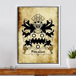ScotsTee Shop Welsh Fitzalan (alias Viell) Coat of Arms Family Crest Welsh Framed Canvas Print