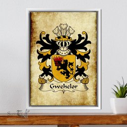 ScotsTee Shop Welsh Gwehelor (lord of Llantrisaint, Monmouthshire) Coat of Arms Family Crest Welsh Framed Canvas Print