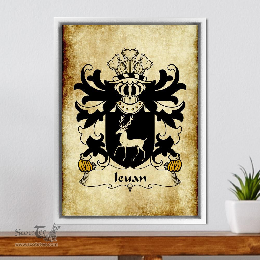 ScotsTee Shop Welsh Ieuan (AP DAFYDD AP MADOG) Coat of Arms Family Crest Welsh Framed Canvas Print