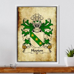 ScotsTee Shop Welsh Hooton (lord of Hooton, Cheshire) Coat of Arms Family Crest Welsh Framed Canvas Print