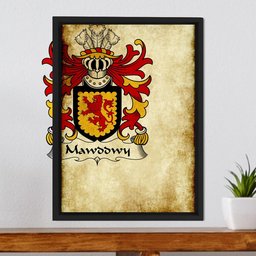 ScotsTee Shop Welsh Mawddwy (lords of) Coat of Arms Family Crest Welsh Framed Canvas Print