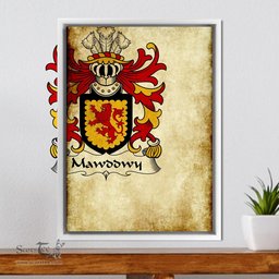 ScotsTee Shop Welsh Mawddwy (lords of) Coat of Arms Family Crest Welsh Framed Canvas Print
