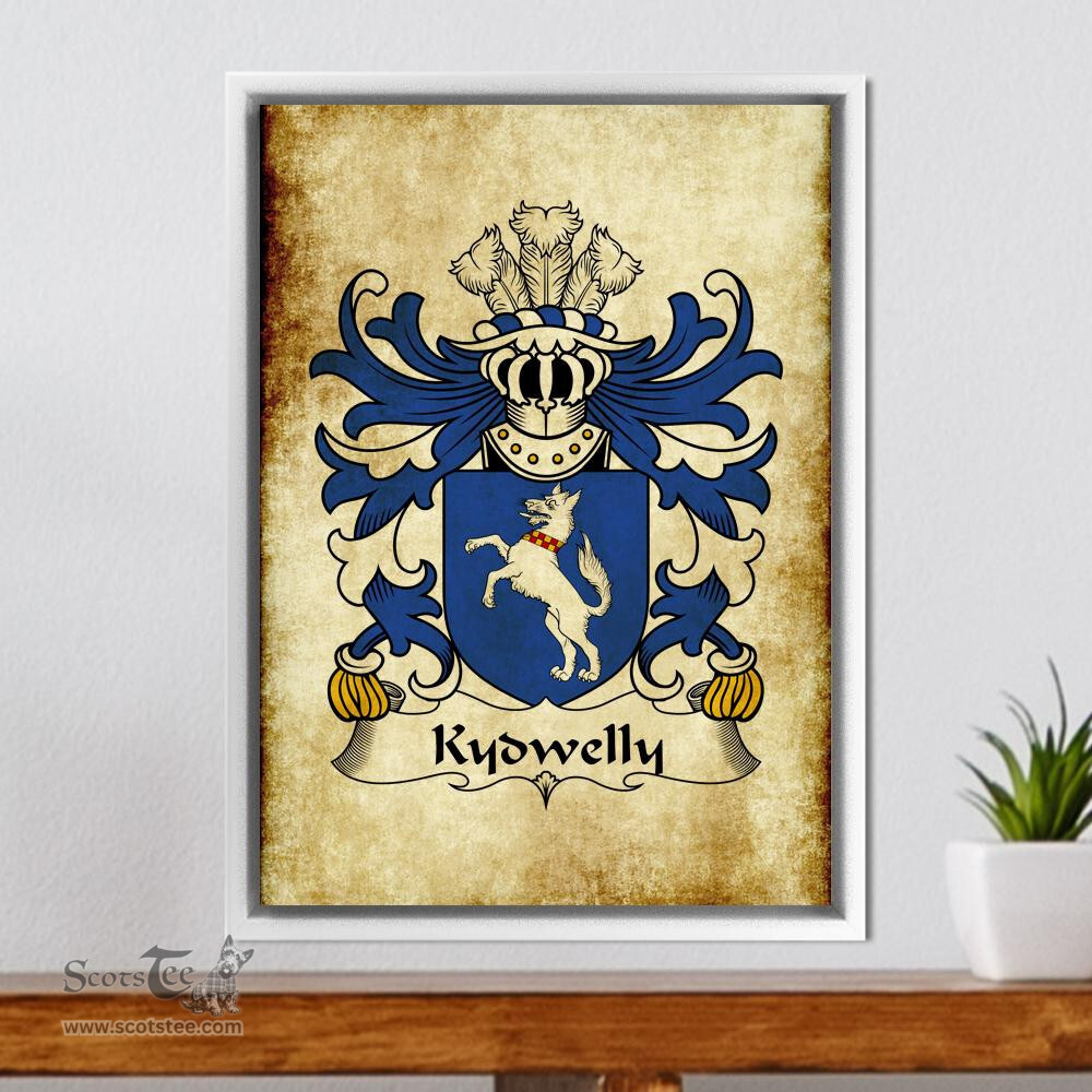 ScotsTee Shop Welsh Kydwelly (Sir Morgan-Chancellor of Glamorgan) Coat of Arms Family Crest Welsh Framed Canvas Print