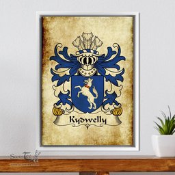 ScotsTee Shop Welsh Kydwelly (Sir Morgan-Chancellor of Glamorgan) Coat of Arms Family Crest Welsh Framed Canvas Print